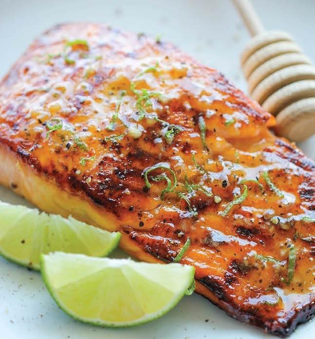 Golden Pineapple Balsamic and Persian Lime Glazed Salmon Fillets